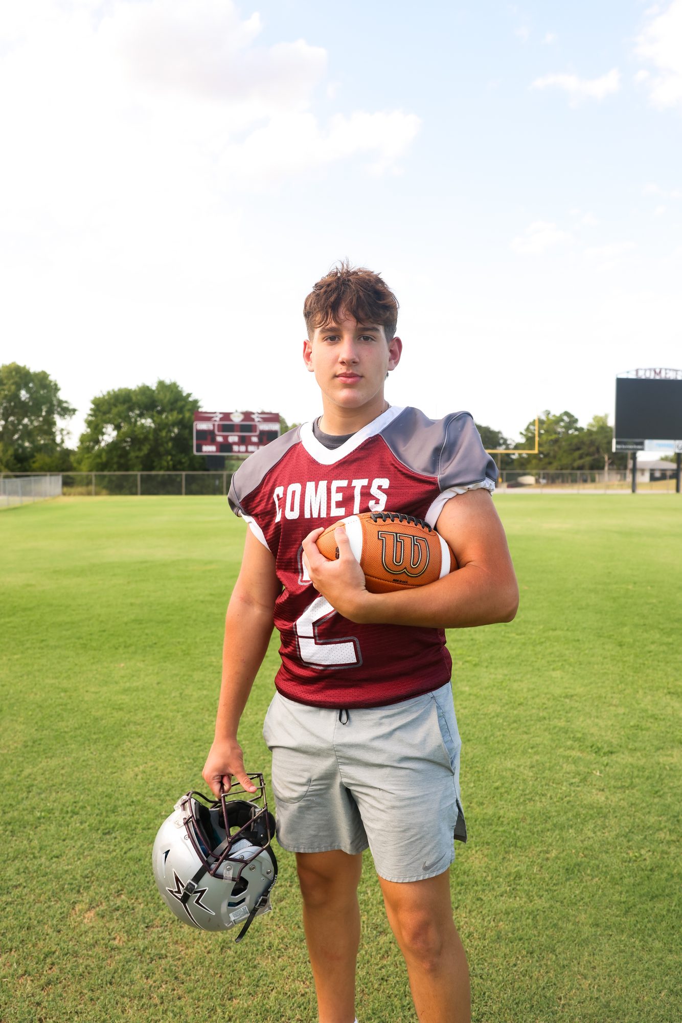 Football portrait, on the field